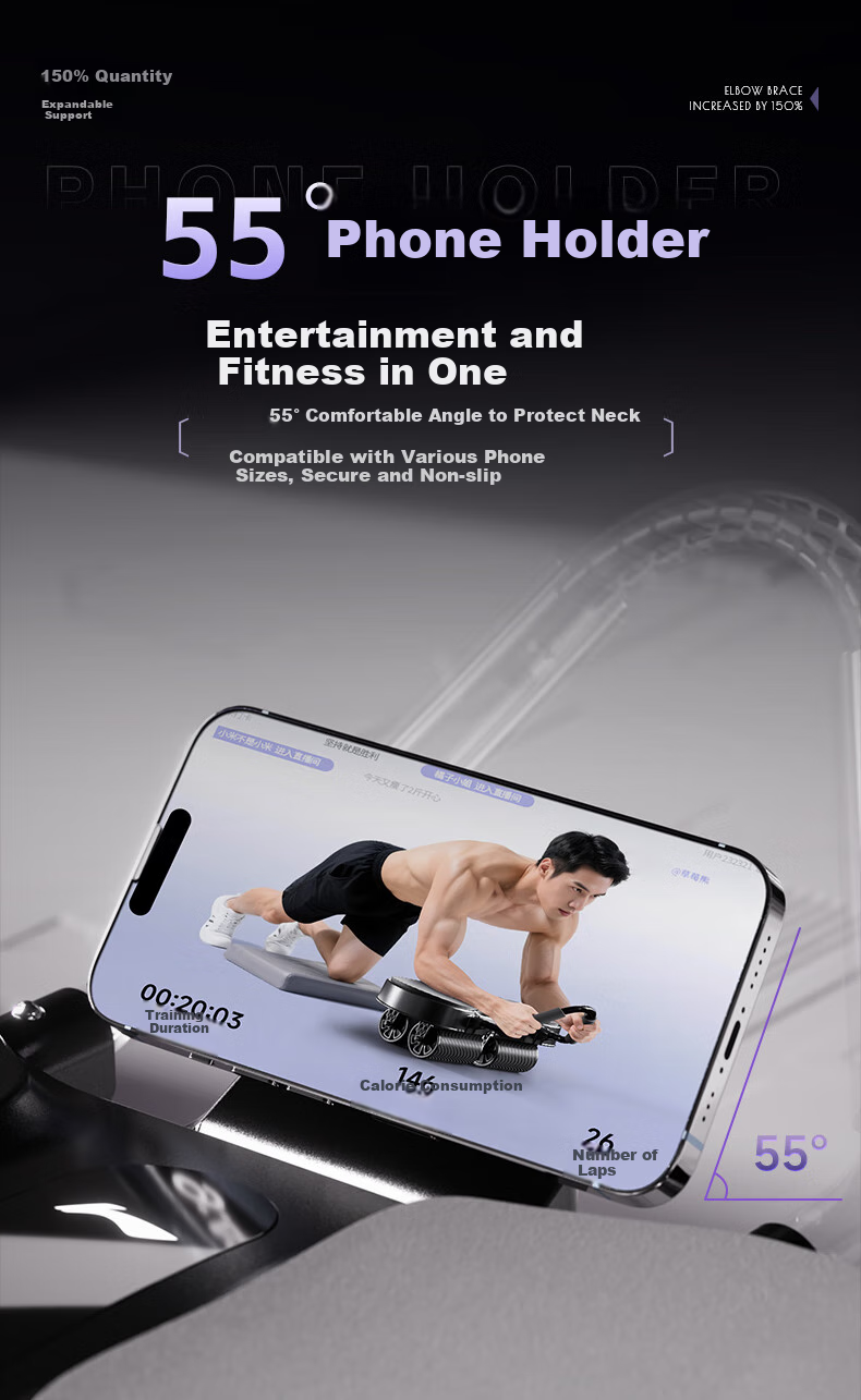 Li-Ning Four-Wheel Smart Ab Wheel with Counter, Automatic Rebound, Professional Abdominal Trainer, Abdominal Reduction Fitness Equipment for Home Use 11