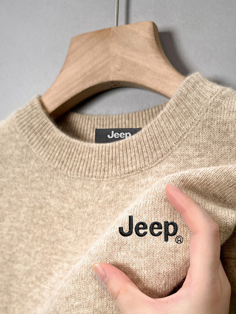 JEEP Men's Winter Thick Warm Sweater, Camel, XL 2