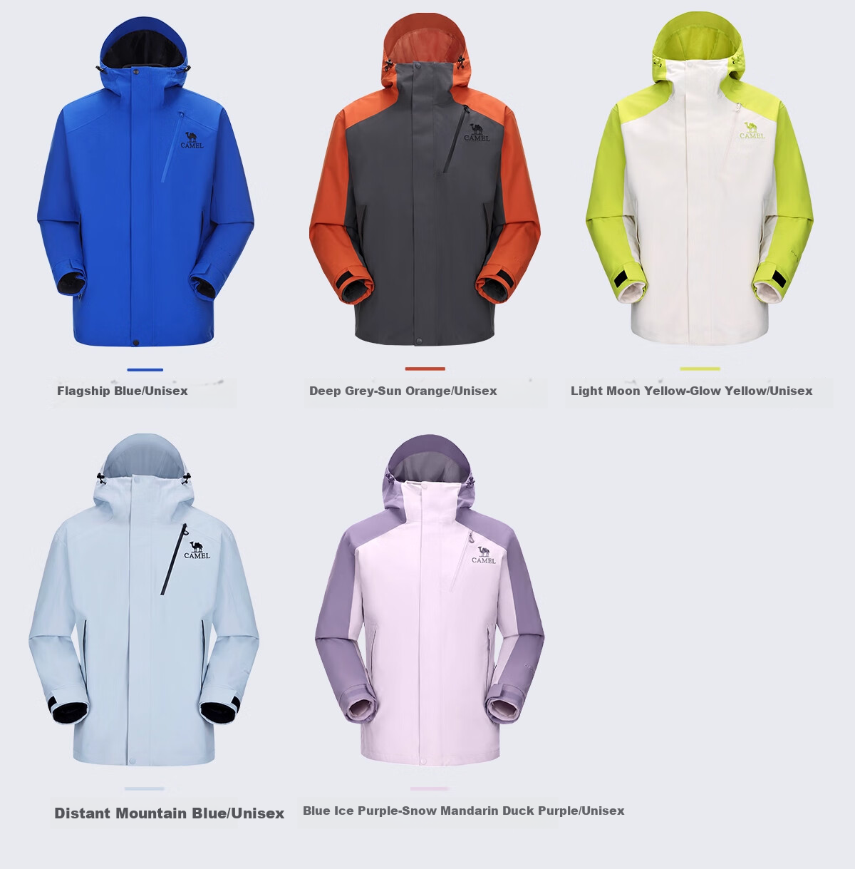 CAMEL [Wang Junkai's Style - Wangzhe Kaijia Evo] Outdoor Jacket, Three-In Rain-Proof Mountaineering Suit, 0780 20