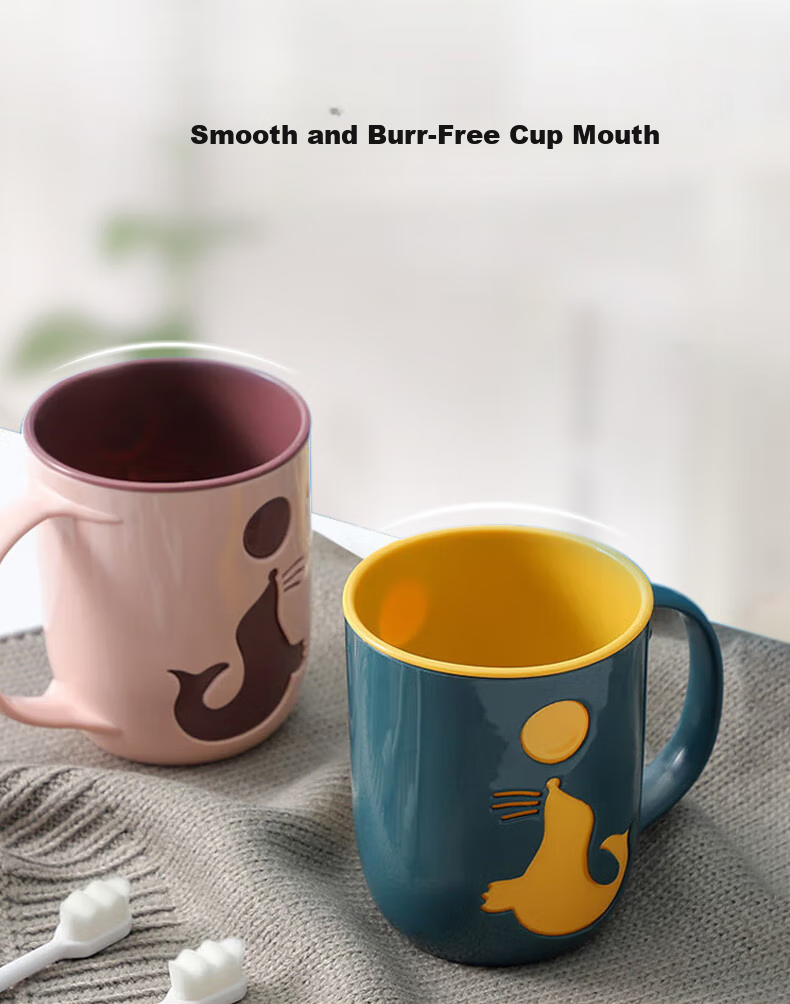 Baoshi Mouthwash Cup Toothbrush Holder Student Dormitory Brushing Cup Set Children's Tooth Jar Wash Cup Storage Rack Dental Tools Red 2