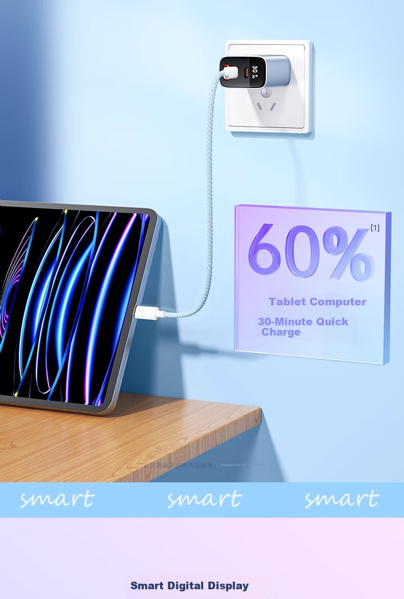 Nengshi 300W Multi-Port Charger with Digital Display, Type-C Fast Charging PD Compatible with Apple, Huawei, Xiaomi, Vivo, Honor, OPPO Phones, Universal Multi-Port Smart Plug USB Android Black 6