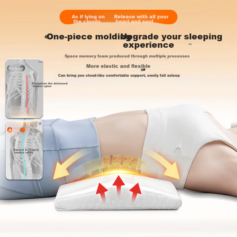 Jingmao Lumbar Support Pillow for Bed, Herniated Disc Relief, Sleeping Back Support Cushion, Ergonomic Waist Pillow