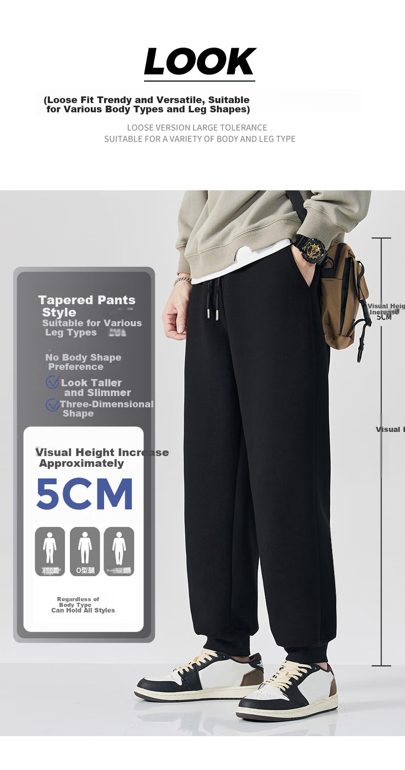 Warrior Casual Pants for Men, Spring And Autumn Heavy-Duty Breathable Loose Trousers, New Style Draping Skin-Friendly Tapered Knit Sweatpants 3