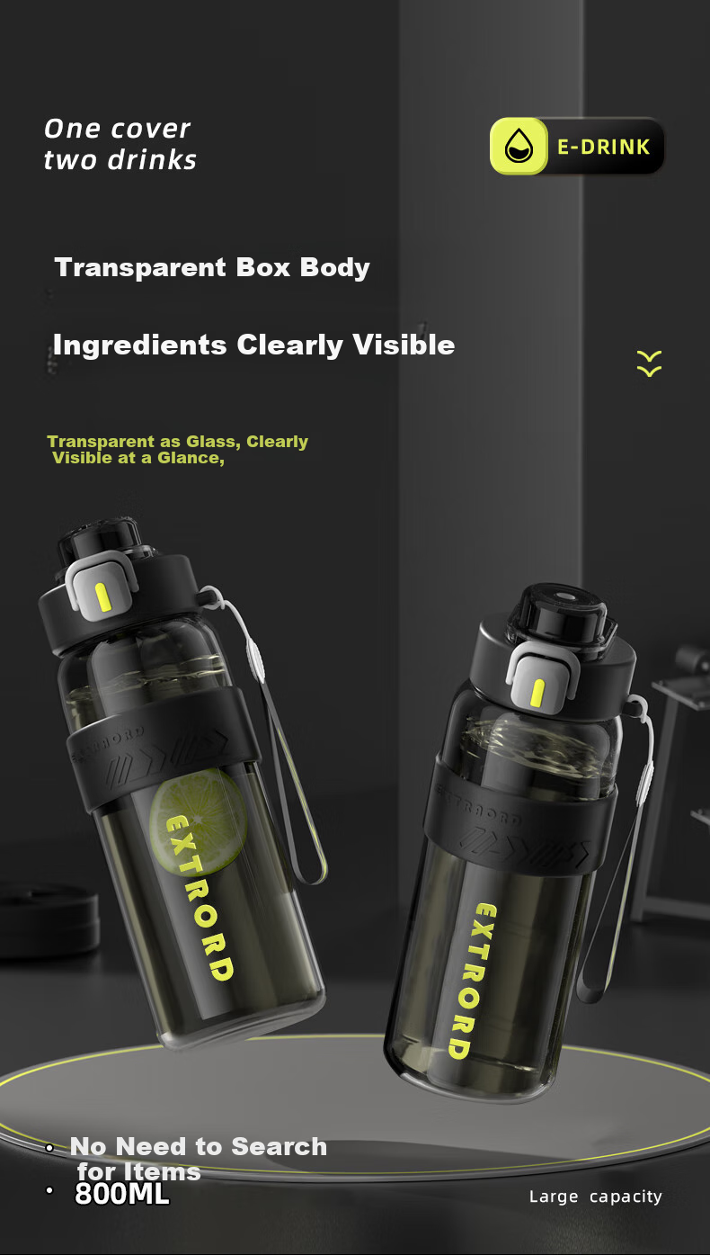 Xiduomi Large Capacity Sports Water Bottle with Dual Drinking Straws for Men, Women, Outdoor Activities, Fitness, And Students - Portable Water Cup 10