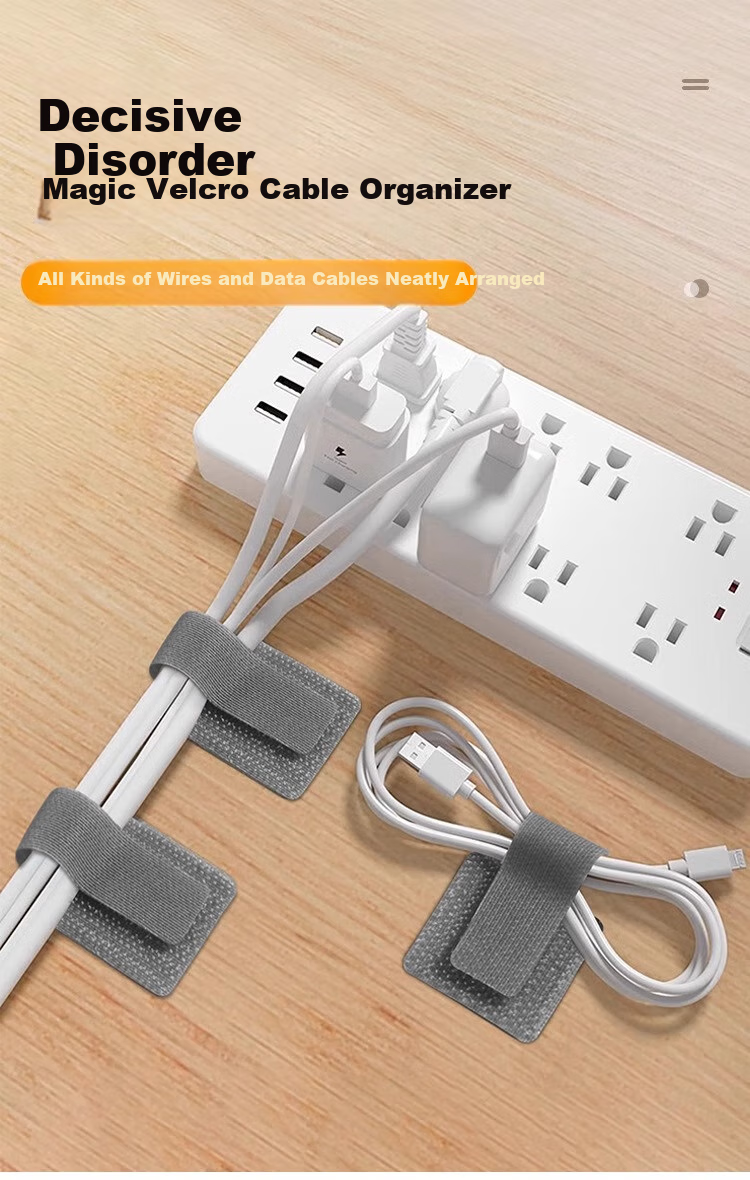Dengbi Magic Tape Cable Tie, Data Cable Organizer, Wire Management Tool, Cable Tie for Power Cords And Bundles, Cuttable And Adjustable Cable Fastener 1