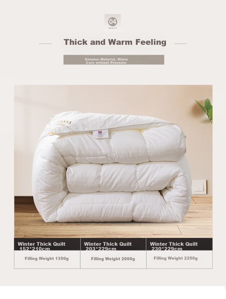 FUANNA Shurun Seven-Hole Antibacterial Fiber Comforter, Winter Quilt, 5 Jin (2.5 Kg), 152*210cm, White 8