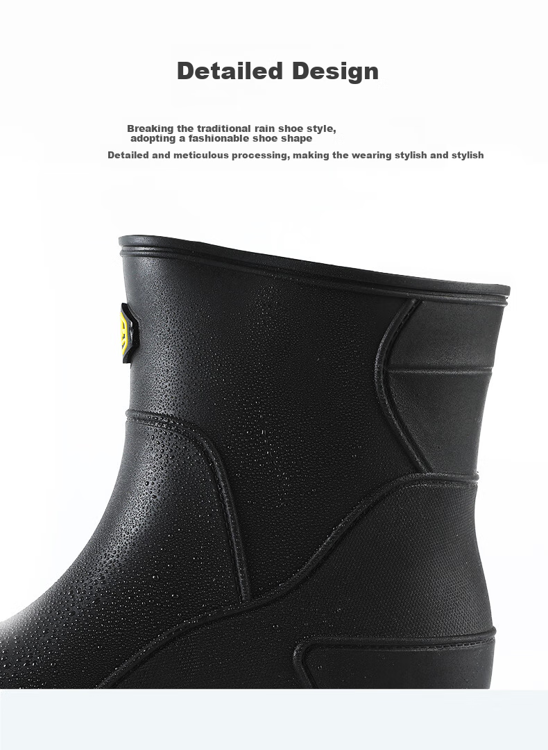 FOOTOPPO Rain Boots for Men, Mid-Calf Waterproof Shoes for Adults, Fashionable Rubber Boots for Men And Wome 7