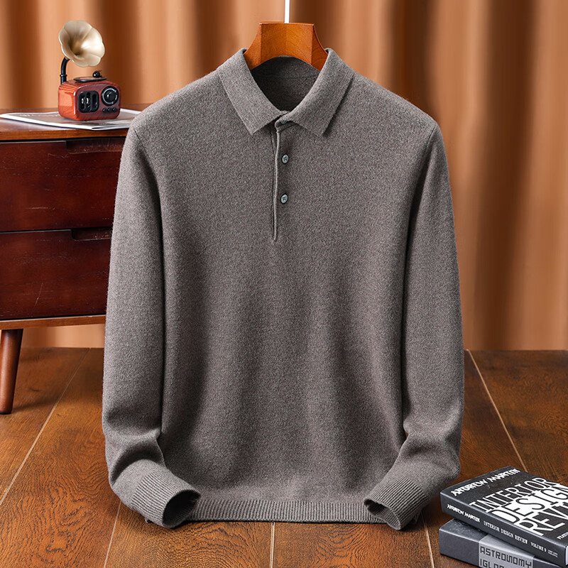 Antonio 600g Heavyweight Thickened 100% Wool Sweater Business Casual Men's Polo Shirt Autumn Winter Thick Knitwear