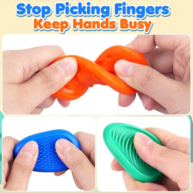 Murcia Sensory Stone Children's ADHD Sensory Stone Anxiety Relief Toy Silicone Stress Relief Toy for Ages 1-3-6 Sensory Toy