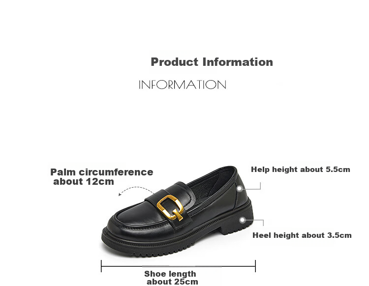 Dusto Black Thick-Soled Leather Shoes for Women, 2026 New Spring Slip-On Commuter Shoes, Soft-Soled British Loafers 5