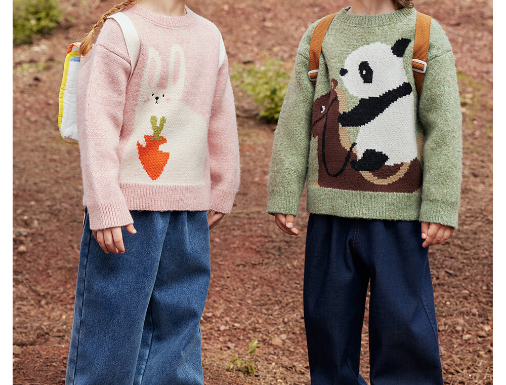Betis Children's Sweater Knitwear Boys Girls Pure Cotton Warm Cartoon Jacket 2025 New Autumn Baby Top 6