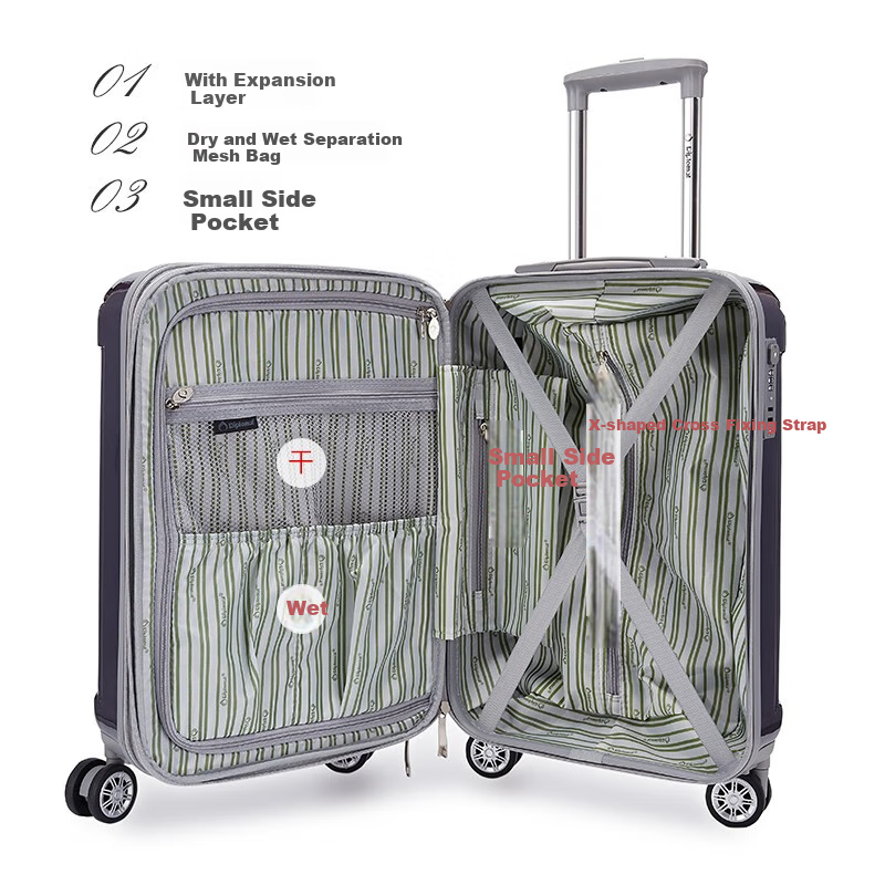 Чемодан Diplomat TC-6012, 20 дюймов, синий, с колесами и кодовым замком TSA