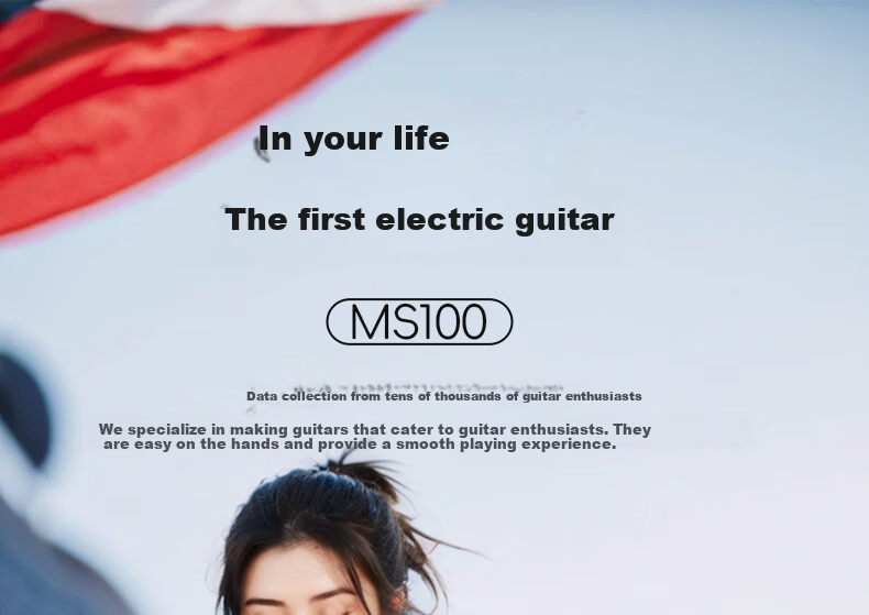 Minsine Electric Guitar for Beginners, Suitable for Male And Female Students, Primary And Secondary School Students, Adults, Universal Single Tremolo ST Electric Guitar Entry-Level Musical Instrument 8