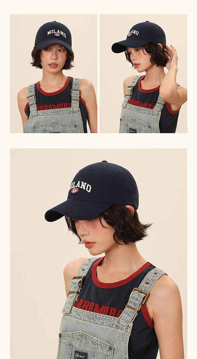 Jian Cai Original Design Soft Top Baseball Cap Unisex 2025 Spring Summer Fashion Trendy Large Head Circumference Slim Face Duckbill Hat 14