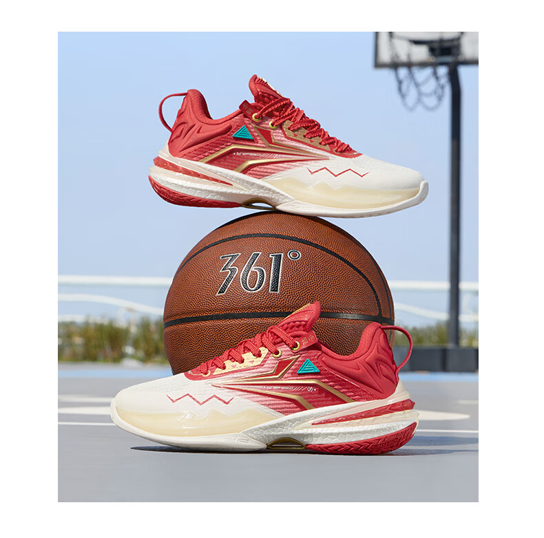 361° Battle Axe Kids Basketball Shoes 25 Youth Professional Training Liquid Cloud Technology Responsive Anti-Twist Sports Shoes White 35 5