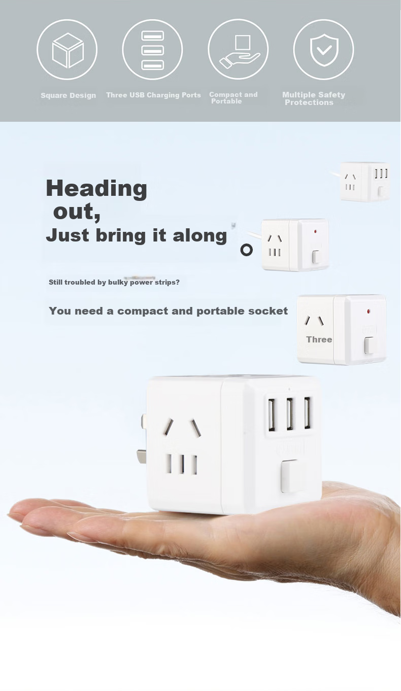 Kyfen Portable Magic Cube Socket, Master Switch, 1.5 Meters, PC Flame Retardant up to 750°C, National Standard Certified, Child Safety Door, Overload Protection, Essential for Rental Apartments 2