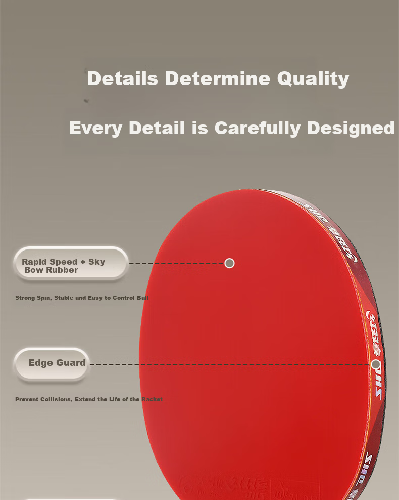 DHS Table Tennis Racket Wang Liqin Gift Box Professional Wang (Penhold Grip), Includes Racket Case, WANG-L 3