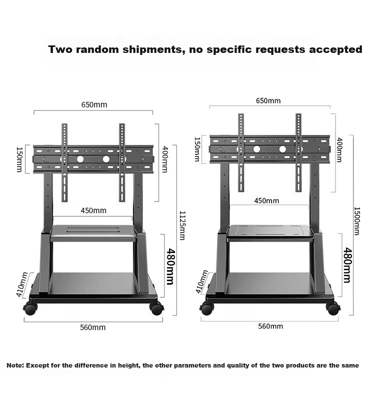 Xizhou Night Rain Mobile Art TV Stand [32-75 Inch] Floor Cart Universal TV Mount for Hisense Huawei Skyworth, Premium Stainless Steel Double-Layer Shelf 2