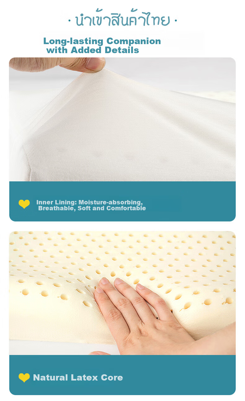 Paratex Children's Latex Pillow, Imported from Thailand with 94% Latex Content, Anti-Mite And Antibacterial for Students, Pillow for Children Aged 2-8 Years 15