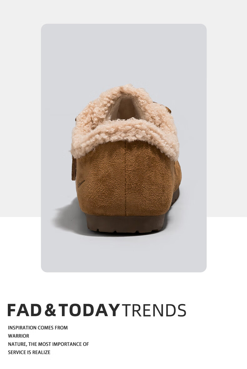 Warrior Women's Winter 2025 Fleece-Lined Warm Birkenstock Style Thick Plush Shoes Camel Size 39 4
