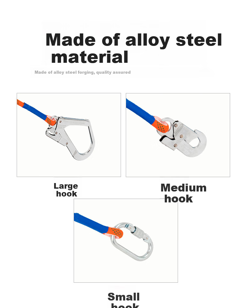 SHANDUAO Three-Point Safety Harness, AD8901 Single Small Hook, 1.8 Meters, Fall Protection for Working at Height, New National Standard 15