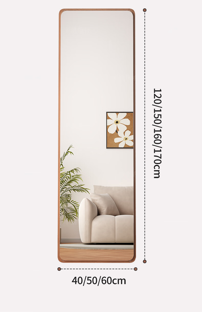 Millennium Mansion 2025 New Solid Wood Full-Length Mirror Floor Mirror for Home Bedroom Dressing Mirror Wall-Mounted 75cm 3