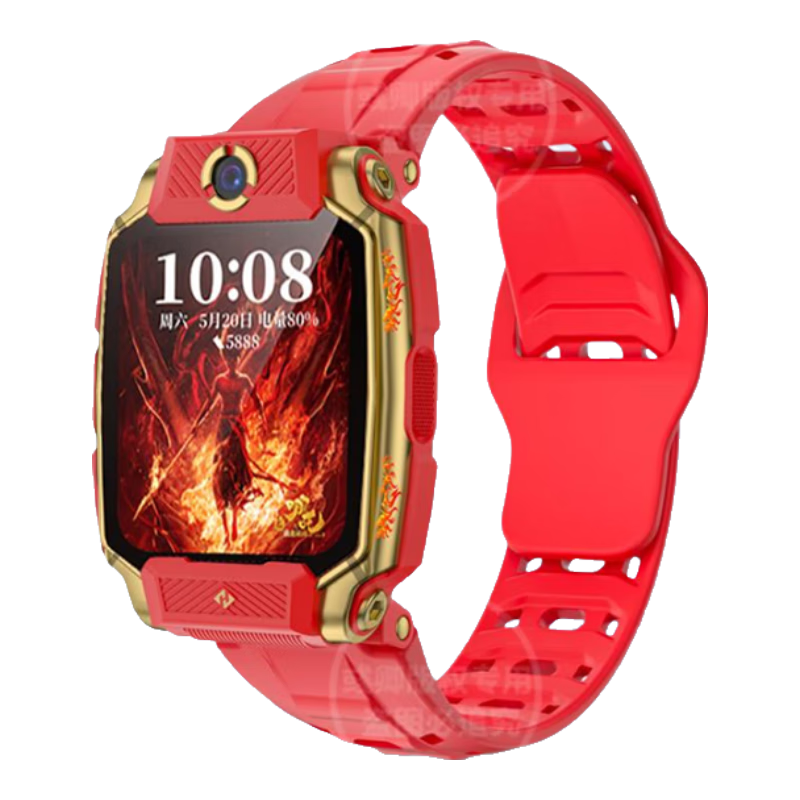 CHENSONG Silicone Breathable Mesh Strap for Xiaotiancai Z/Q/N/Y/D Series Kids' Smartwatch, Red