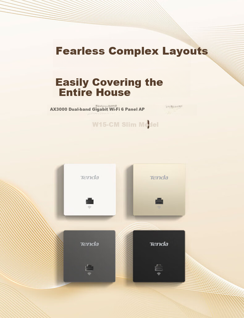 Tenda AX3000 Dual-Band Gigabit Wireless AP Panel [Ultra-Thin], Whole-House WiFi 6 Router, Home And Commercial Wireless Networking, AC Management POE Power Supply 86 Type / White 1