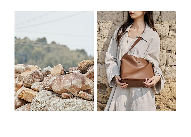 Nalandu New Women's Cowhide Leather Bucket Bag Shoulder Crossbody Commuter Bag Gift for Girlfriend 4