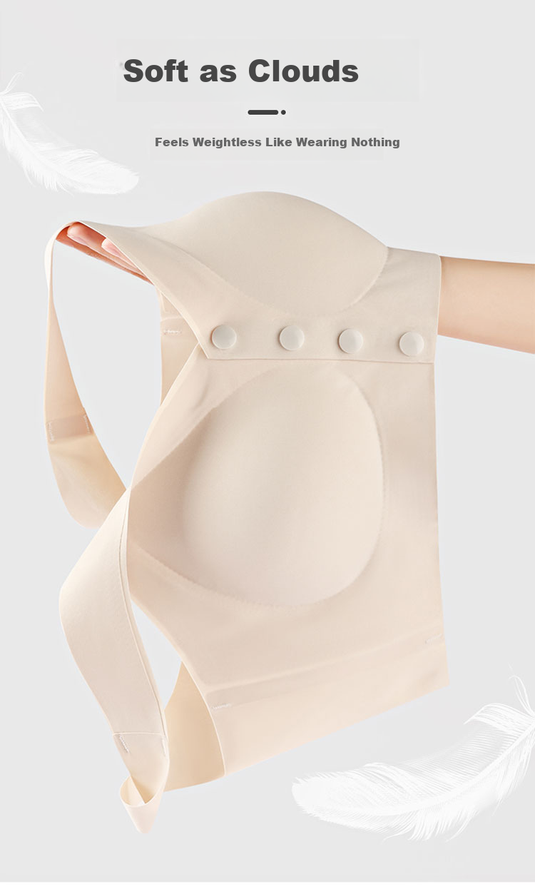 Modaier 2-Piece Gift Set for Mom, Women's Underwear Bra, Front-Closure Vest-Style Brassiere, Wireless, Seamless, Plus Size M for Middle-Aged And Elderly Mothers 5