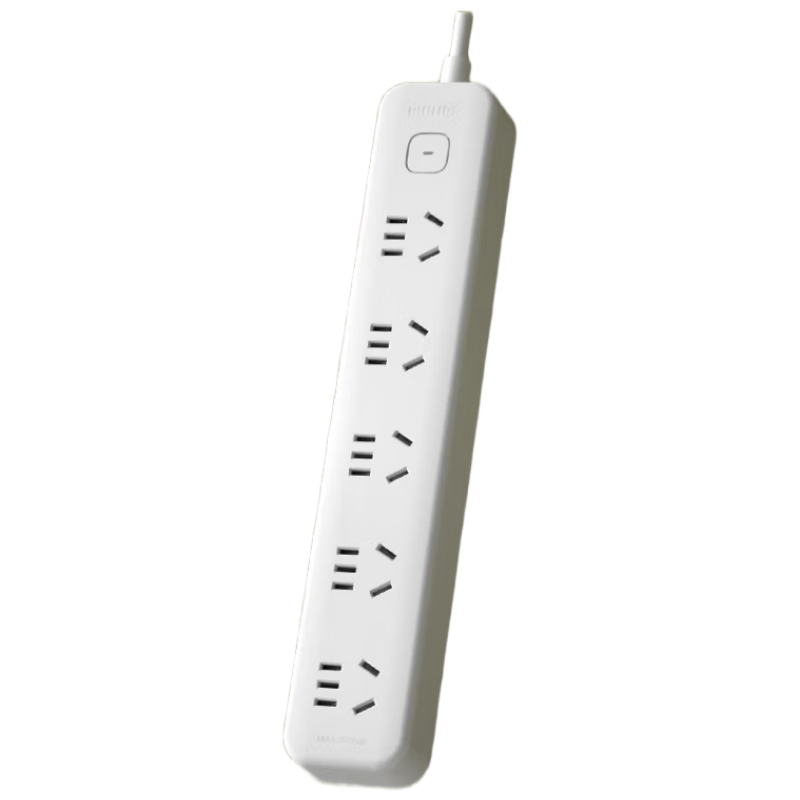 PHILIPS 5-Outlet Master Control, 1.8 Meters, Child Safety Door, Power Strip/Extension Cord/Power Bar/Surge Protector