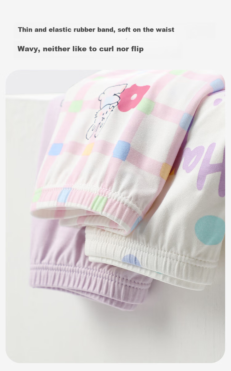 Jiusuiban Girls' Underwear, 50s Modal Antibacterial Thin Triangle Panties for Older Children, Baby A-Class Cartoon Cute Rabbit Shorts 10