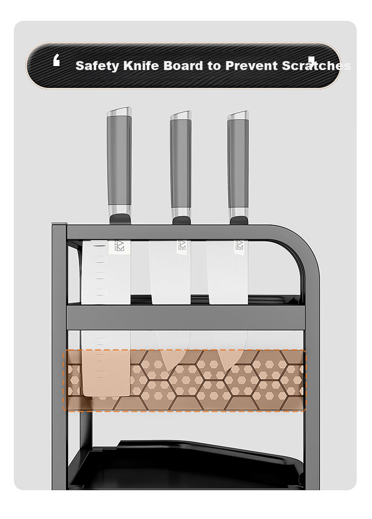 Jiuqiangu Corner Spice Rack, Kitchen Storage Shelf, Seasoning Bottle Holder with Hooks, Large Capacity Countertop Organizer Basket 6356 13