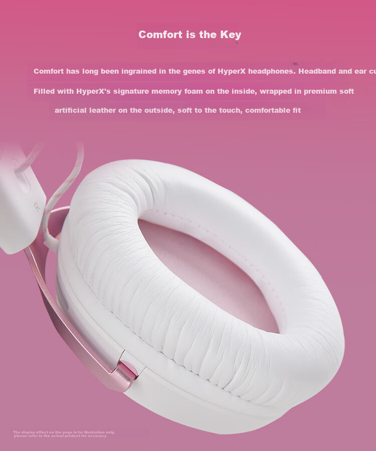 HYPERX Cloud III Wired Gaming Headset with Fog Light Pink, DTS Sound, 53mm Driver Unit, E-Sports Over-Ear Gaming Headphones Compatible with Triaxial Actio 2