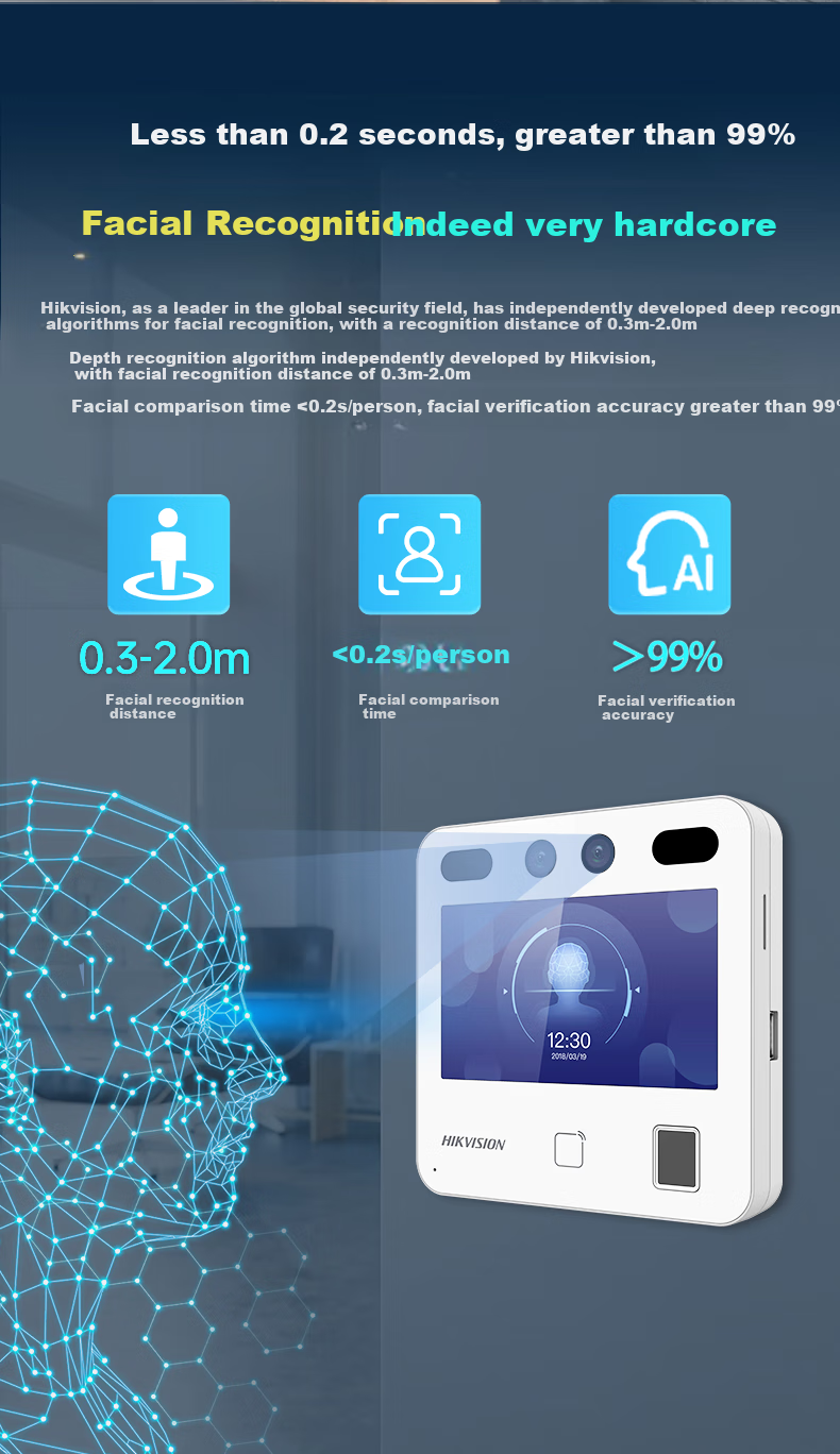 Qiyeweixin Facial Recognition Access Control And Attendance System All-In Machine, Employee Smart Face-Scanning Clock-In Device for Office, Mobile Remote Management to Unlock Doors 3