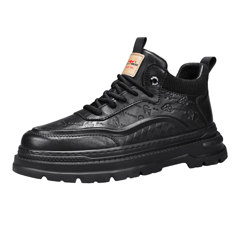 Bull Family Versatile Retro Martin Boots Men Autumn Winter New Thick Sole Height Increasing Work Shoes Comfortable Durable Outdoor Casual Shoes