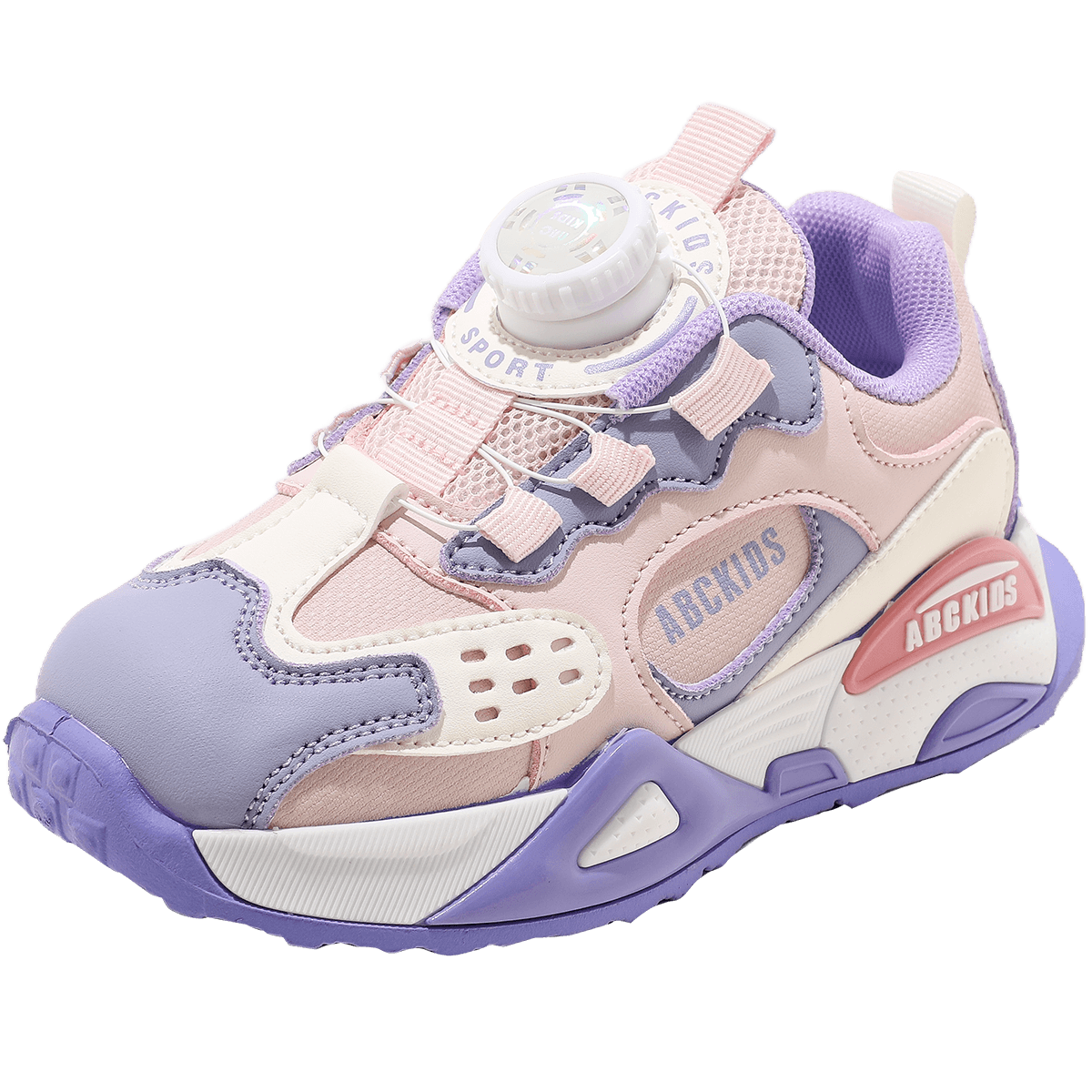 ABC KIDS Kids Running Shoes Boys and Girls Breathable Twist Button Running Shoes SY333603683PY Beige Purple Size 30