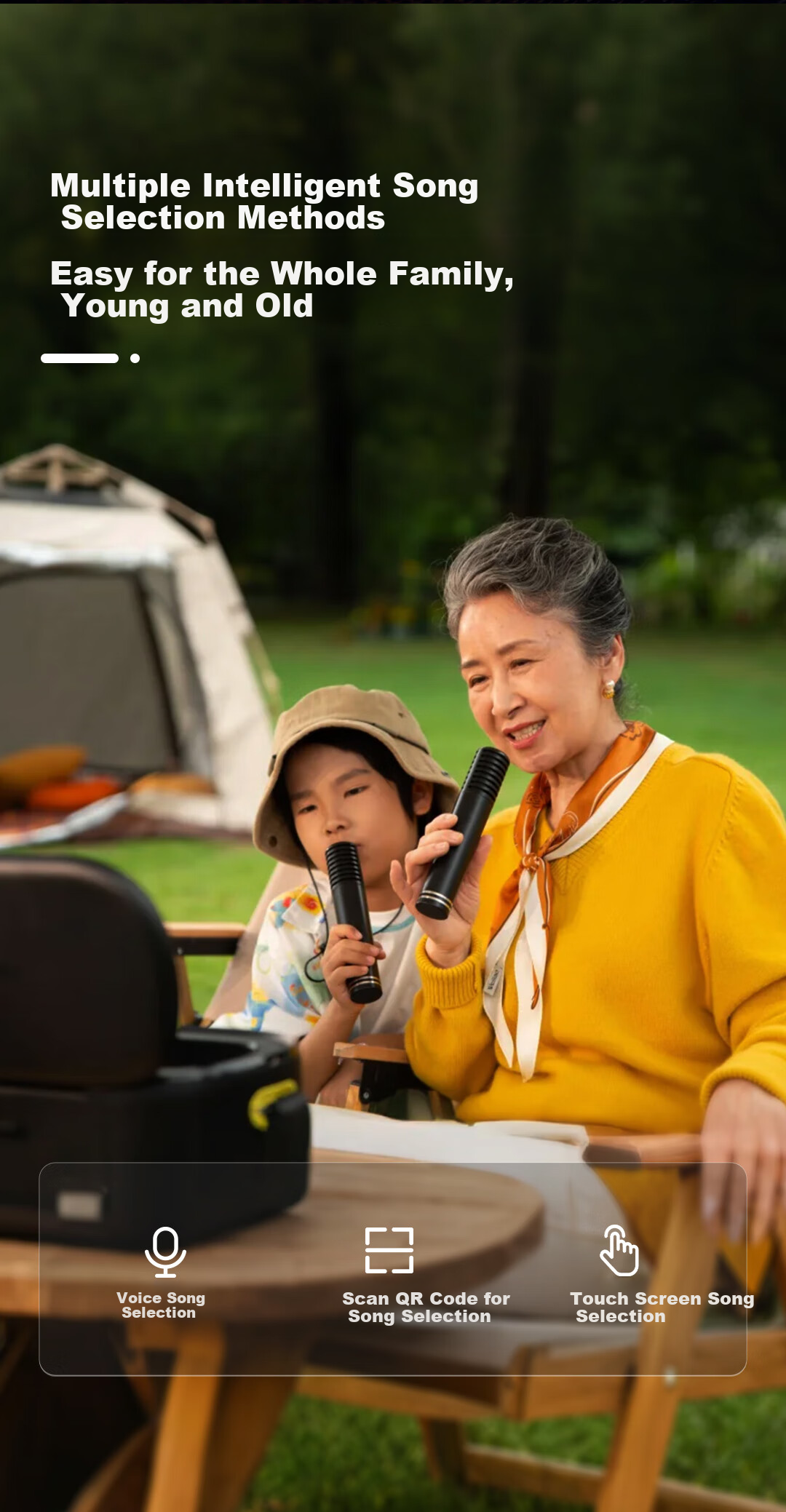 Aichang (AISON) K50K Karaoke Machine, Three-Year Membership Version, Home KTV Microphone All-In Outdoor Picnic Camping Song Selection Machine Musical Instrument Speaker Gift 4