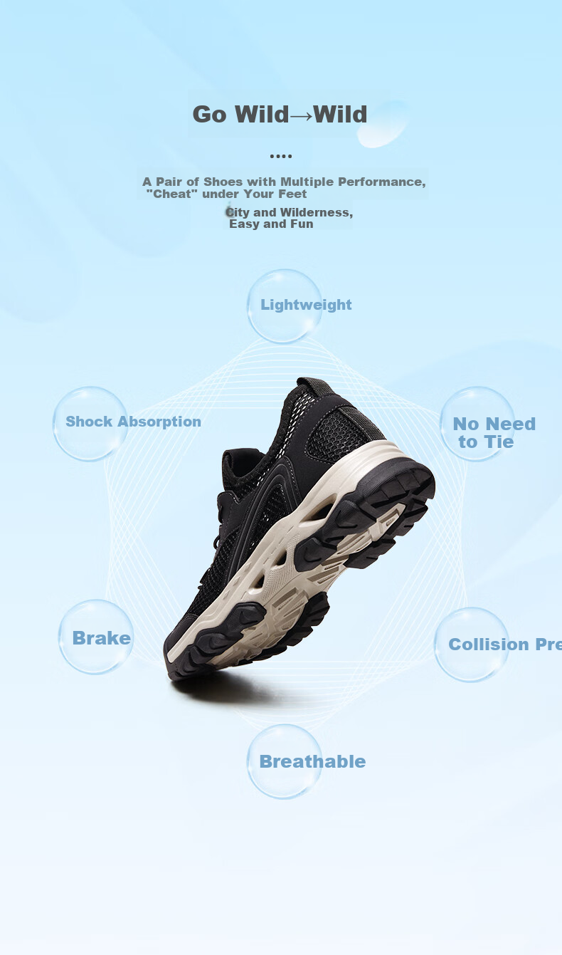 CAMEL Brand Men's Outdoor Soft Cushioning Anti-Collision Hiking Shoes, Mesh Breathable Casual Shoes P14M379003 Black Size 43 2