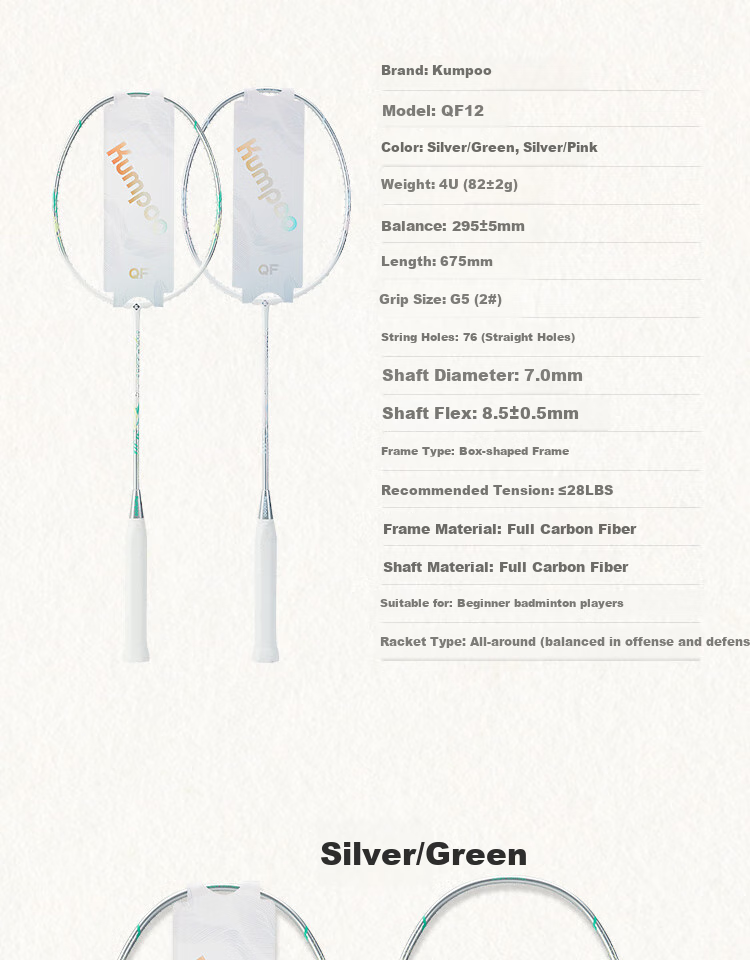 KUMPOO 2025 New MC Series Full Carbon 4U Balanced Beginner's Durable Badminton Racket Single Racket 4U MC66 - Blue 11