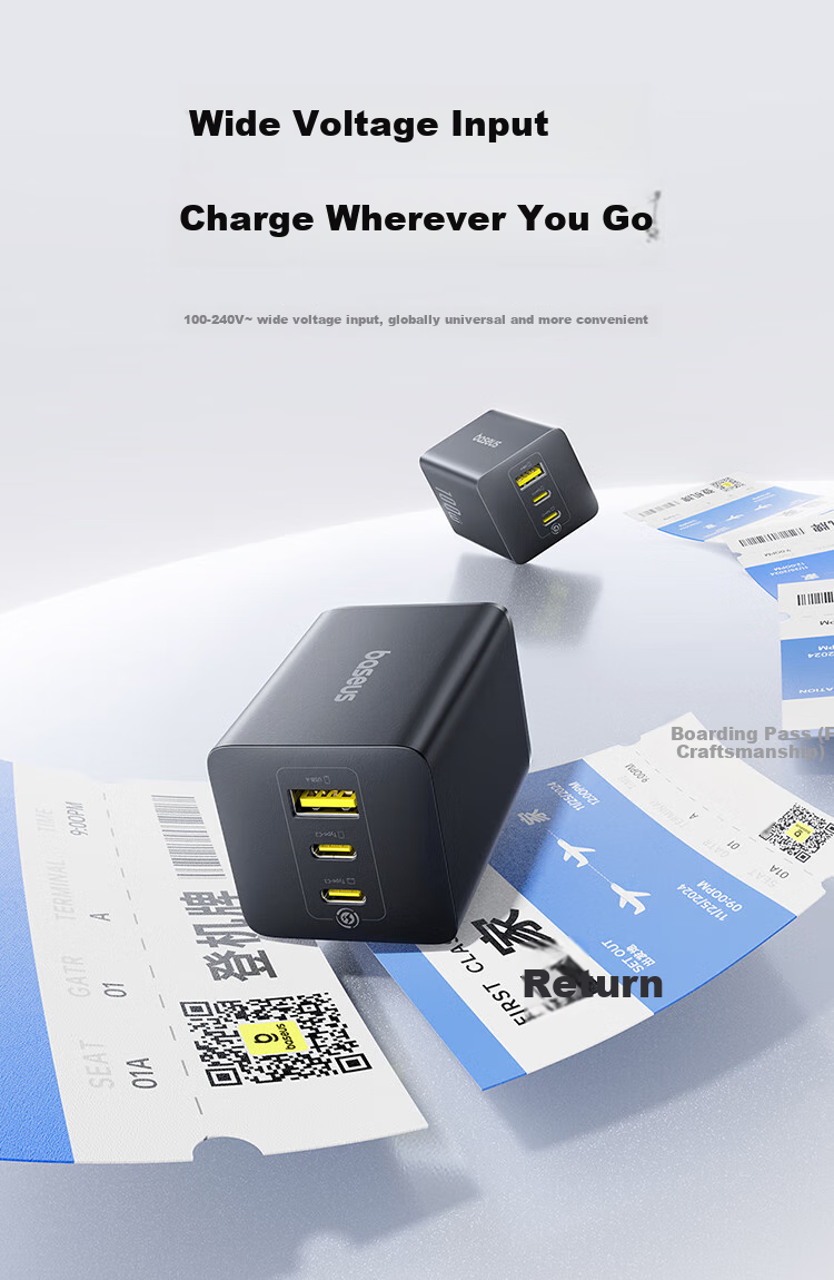 Baseus Little Ice GaN Charger 100W High Power Fast Charger for Apple 17 Xiaomi Huawei Phones MacBook Neo Laptop Plug Black 6