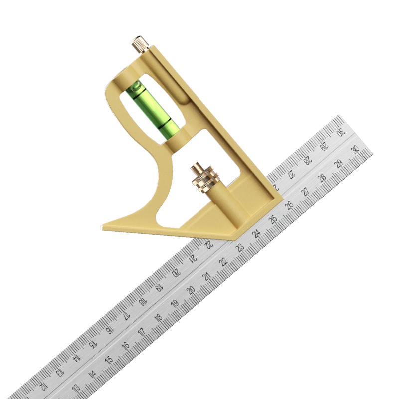 SYNTEK Adjustable Square Ruler, 90-Degree Right Angle Ruler, Stainless Steel Multifunctional Set with Bubble, Combination Angle Ruler, Woodworking Special 45-Degree Steel Ruler