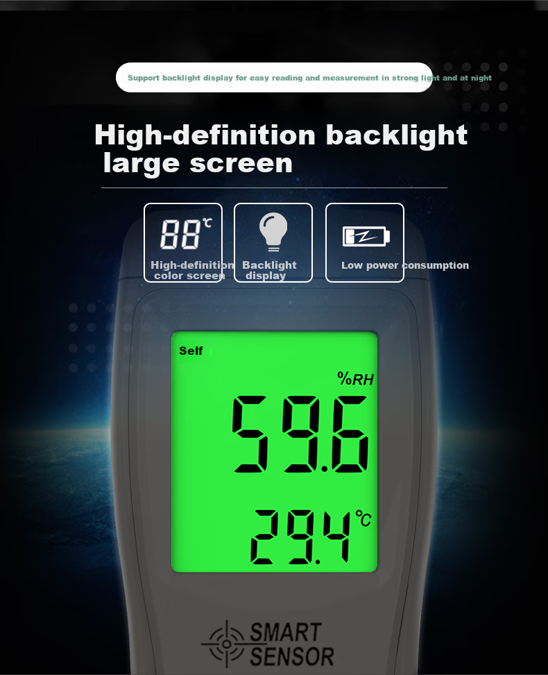 Xima Portable Digital Industrial Temperature And Humidity Meter, Digital Thermometer, Air Temperature And Humidity Detector AS817 7