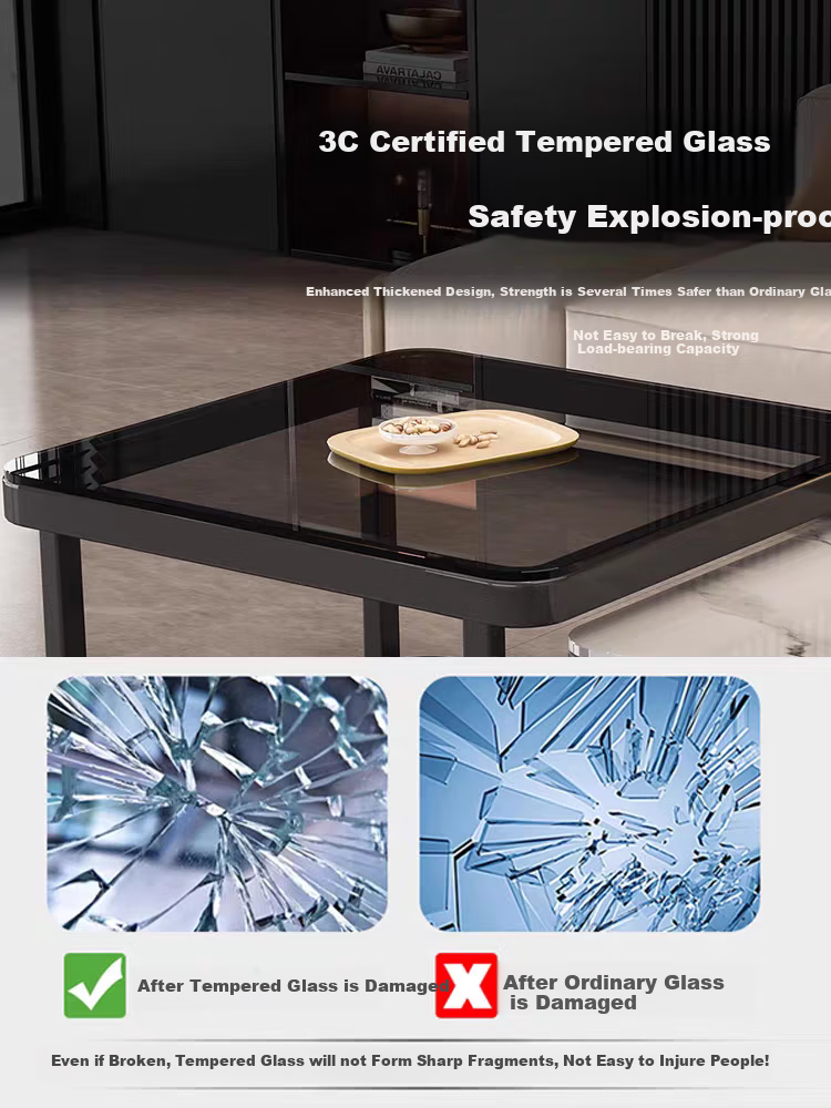 Gupujia Rock Slab Coffee Table, Living Room Modern Minimalist Light Luxury Small Apartment Reception Tea Table, Sofa Glass Side Table, Balcony Small Corner Table 10
