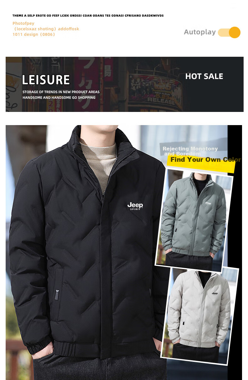 JEEP SPIRIT Men's Autumn Winter Down Jacket White Duck Down Thickened Warm Coat Black 5XL 2