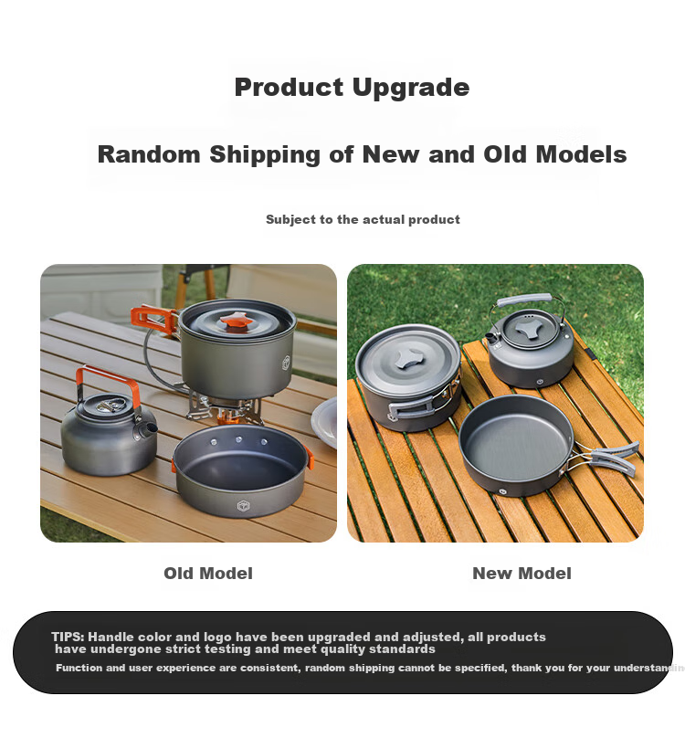 JD Original 304 Stainless Steel Kettle Cookware Set, Outdoor Camping Equipment, Portable Cooking Gear with Bag, Three-In Pot Set 1