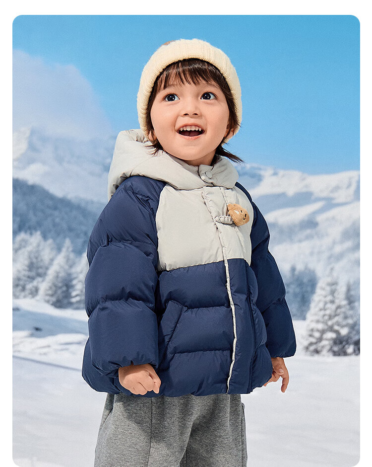 BALABALA Baby Boys' Loose Fit Hooded Down Jacket 2025 Winter Collection [Mall Edition] 201425107109 6