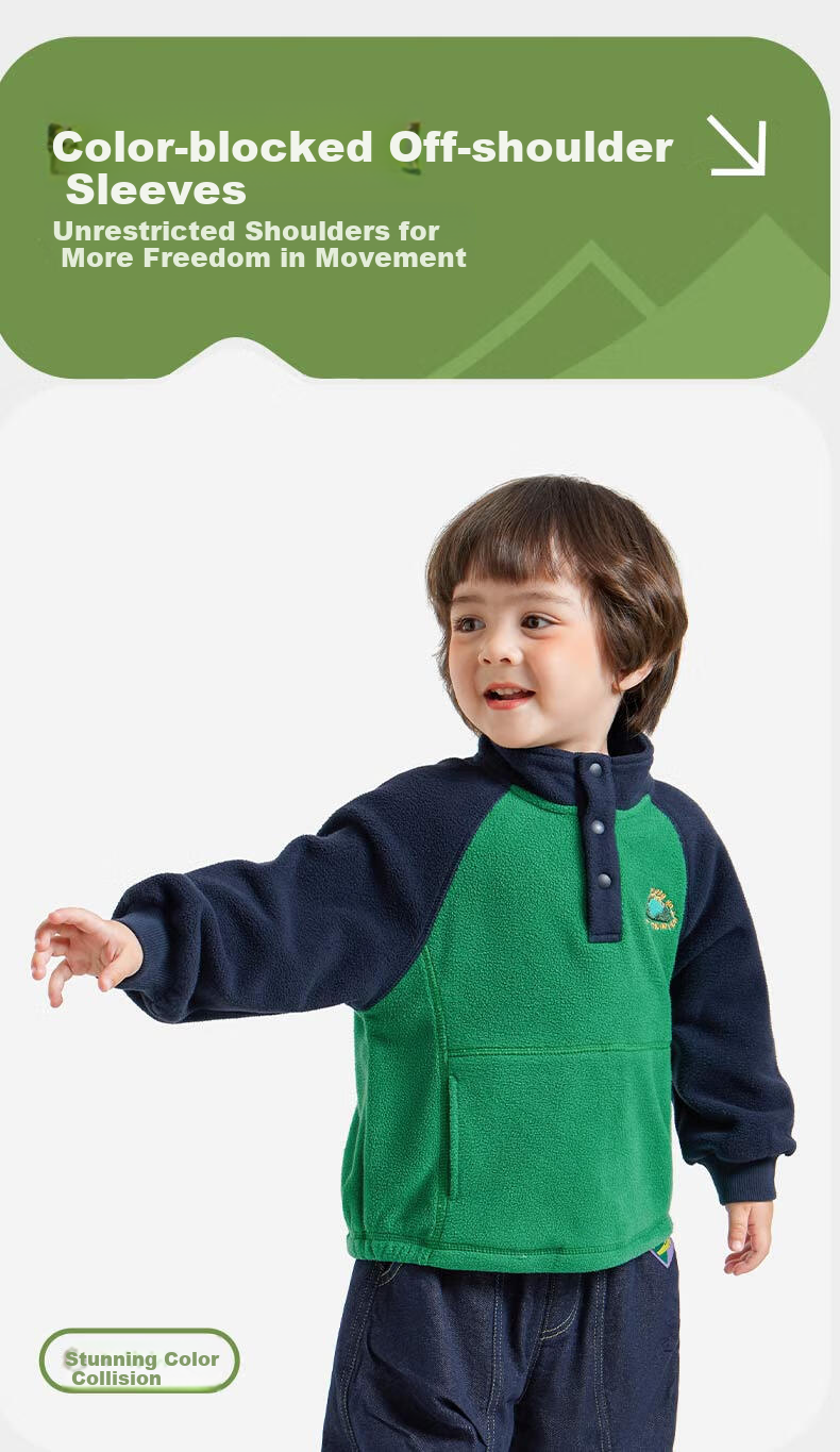 Ciciibear Baby Sweatshirt Double-Sided Fleece Spring And Autumn 2024 New Style Children's Long-Sleeve Inner Pullover Sweater Boys Winter 6