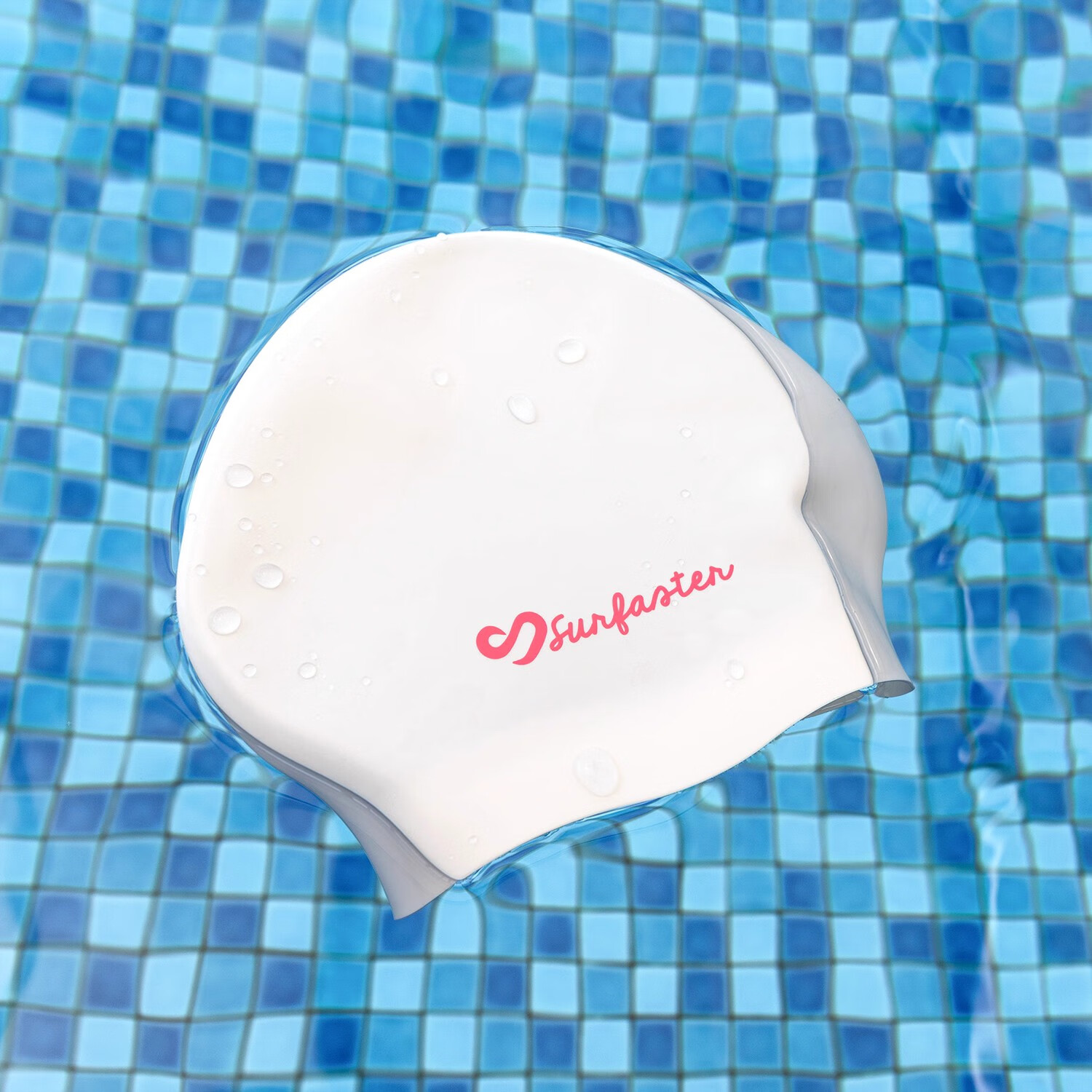 Sulang 16 Color Pearl Finish, Easy to Open And Win | Zero Pressure Ultra-Elastic Swimming Cap for Long Hair Women, Large Size Non-Binding Silicone, White