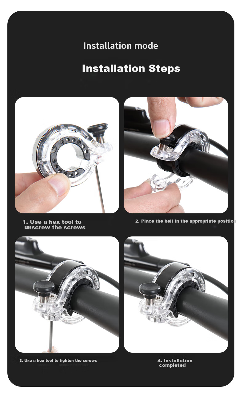Tasiduizhang Bicycle Bell for Mountain And Road Bikes, Ultra-Loud Invisible Horn, Portable Universal Cycling Accessory, Black 10